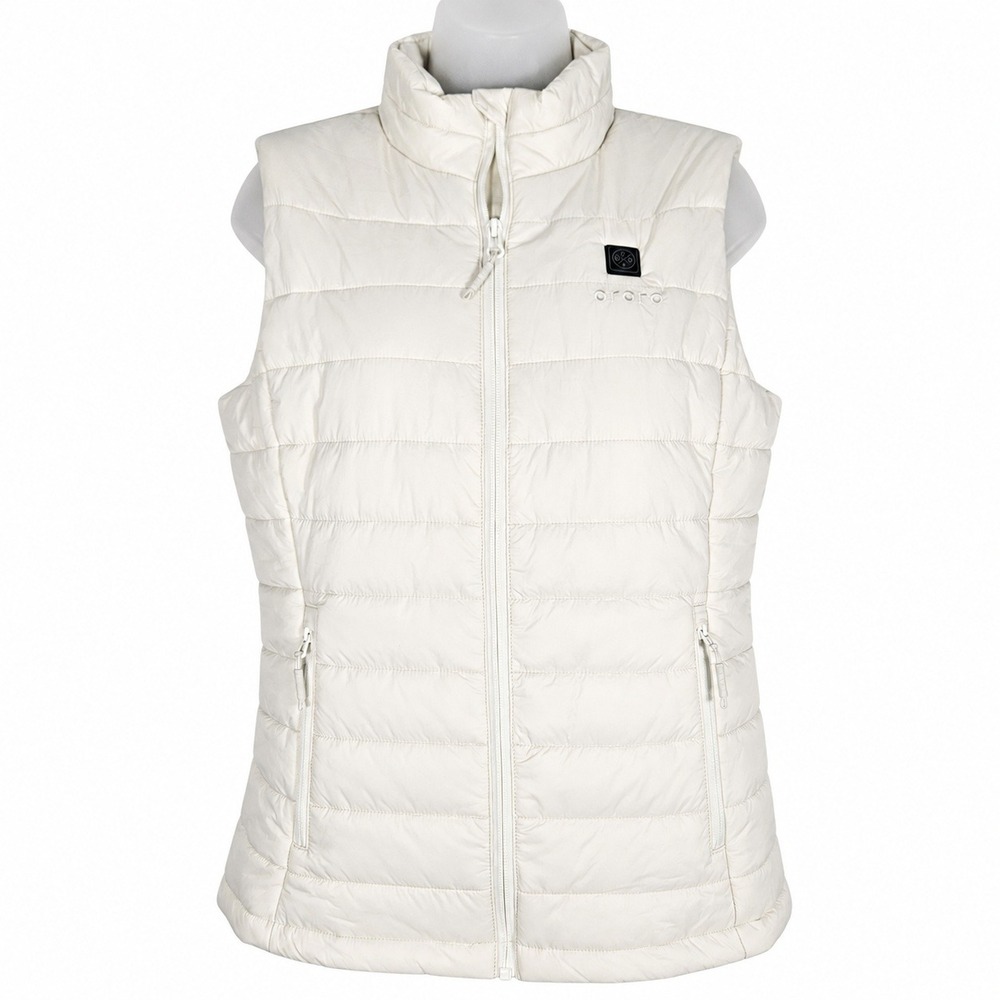 Ororo Heated Puffer Vest Womens S White Quilted Lightweight Outdoor Gorpcore Ski